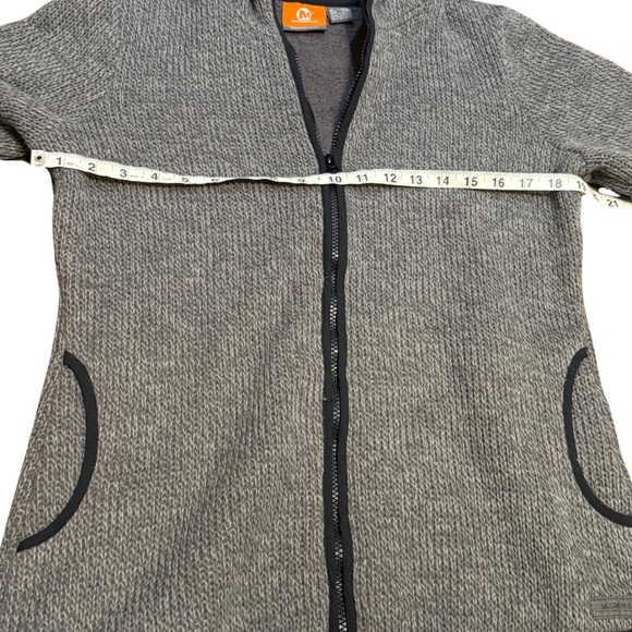 Merrell Womens Zip Up Hoodie Jacket Gray Fleece Hooded Outdoor Size M - Picture 6 of 12